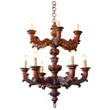 Italian baroque painted 
parcel-gilt 12-light chandelier
