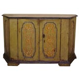 Antique Tuscan painted & lacquered trapezium-shaped credenza