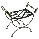 French Swan Head Wrought Iron Stool