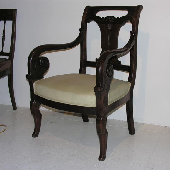 A Pair of Period Empire Fauteuils.