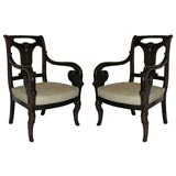 A Pair of Period Empire Fauteuils.