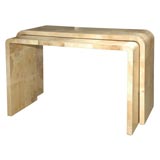 Set of Two Parchment Console Tables