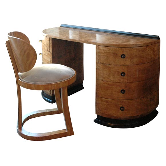 Art Deco Vanity with Matching Chair