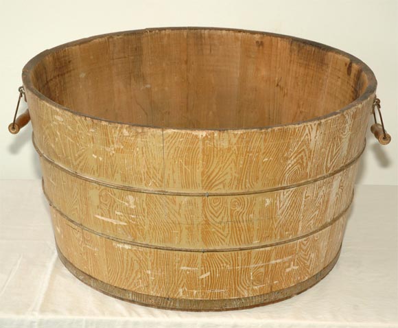 19THC ORIGINAL GRAIN PAINTED LANCASTER CO. , PENNSYLVANIA BUCKET