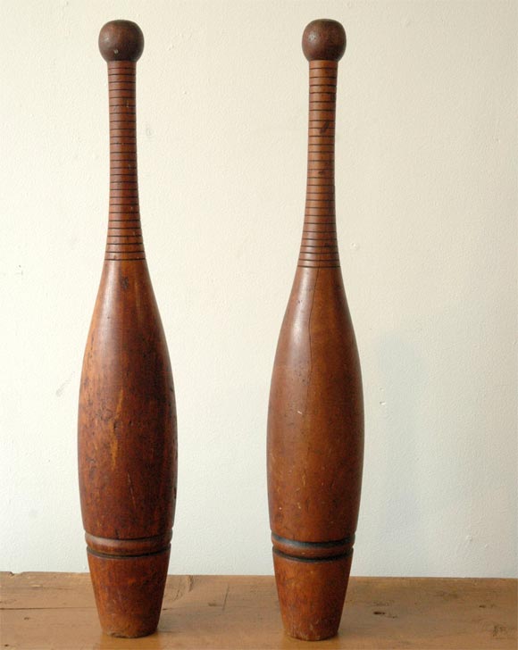 19THC  INDIAN  CLUBS