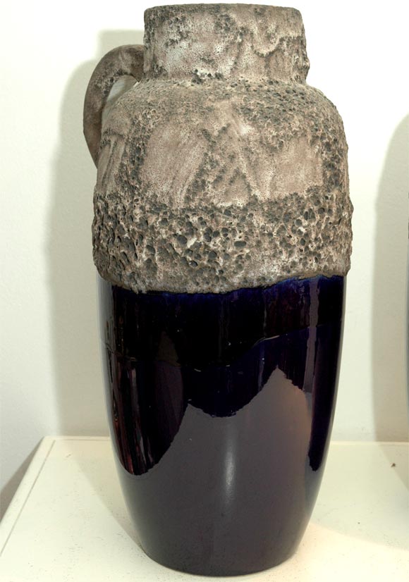 PAIR VOLCANIC POTTERY FLOOR VASES For Sale 2