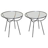 Pair of round iron tables