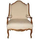 Replica Of 18th C. Regence Wing Chair - Cherry Wood