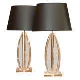 An Extroardinary Pair of Mid-Century Lucite Lamps-