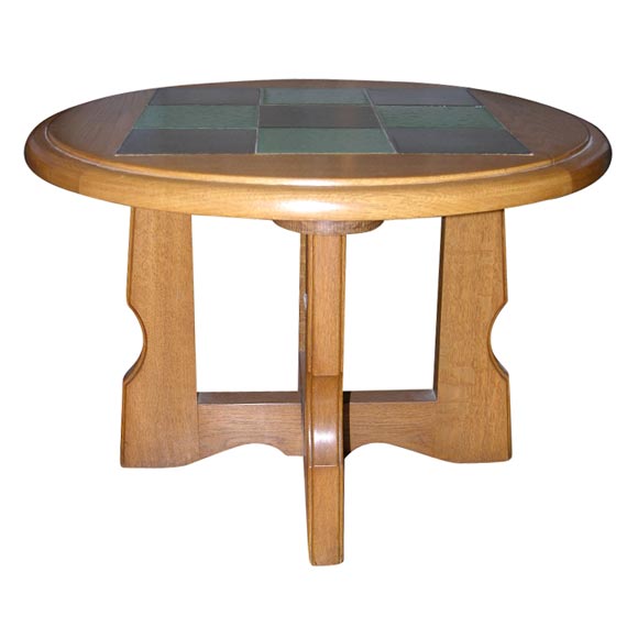 Ceramic and Oak Coffee Table by Votre Maison For Sale