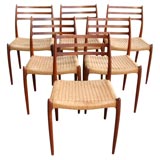 Set of 6 Dining Chairs by N.O. Moller