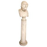 Marble Bust of Homer on Pedestal