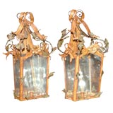 Louis XV style iron pair of lanterns