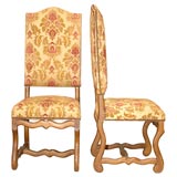 Louis XIII style oak set of 6 chairs