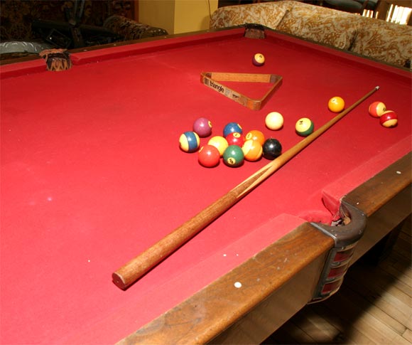 Mid-20th Century Brunswick Pool Table With Chrome Corners
