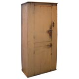 19THC ORIGINAL PAINTED WALL CUPBOARD