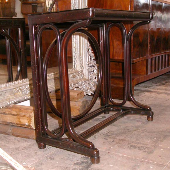 Thonet Console Table w/ Smoked Amber Glass Top