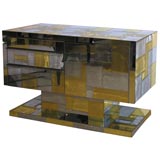 A Paul Evans Chrome and Brass 'Skyline' Series Console.