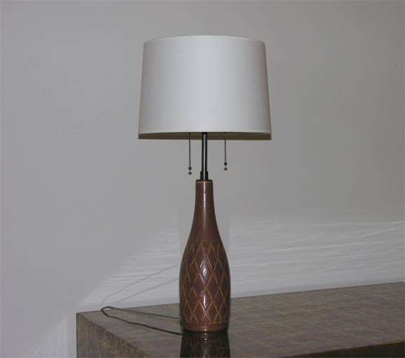 Pair of Swedish Rorstrand Ceramic Table Lamps by Gunnar Nyland.