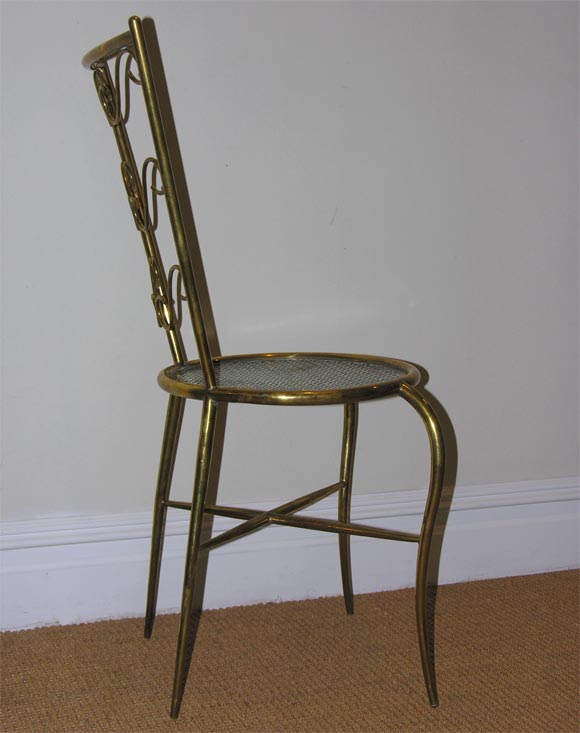 A Set of Four Brass Cafe Chairs. 2