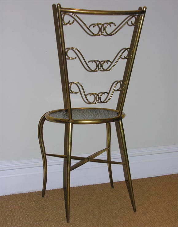 A Set of Four Brass Cafe Chairs. 3