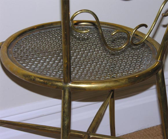 A Set of Four Brass Cafe Chairs. 4