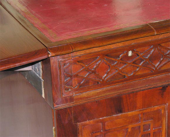 English Blind Fret Drop Leaf Partners Desk 5
