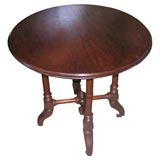 Round Mahogany End Table with Decorative Base