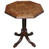 Inlaid Oak Octagon Pedestal Table