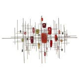 Brass and Enamel Wall Sculpture