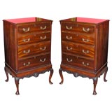 Pair of Miniature Mahogany Chests on Stands