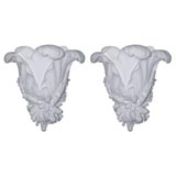 Pair of French Plaster Up-Light Sconces