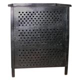 French Industrial Metal Perforated Cabinet