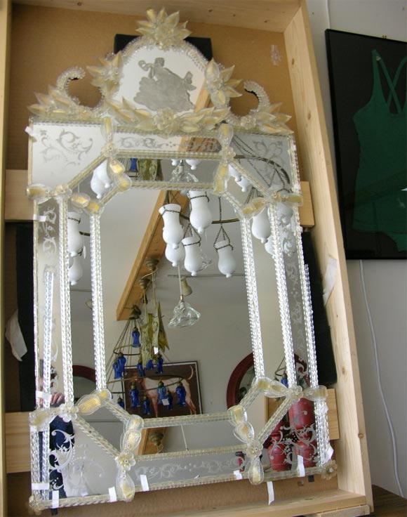 Italian Antique Venetian Mirror For Sale