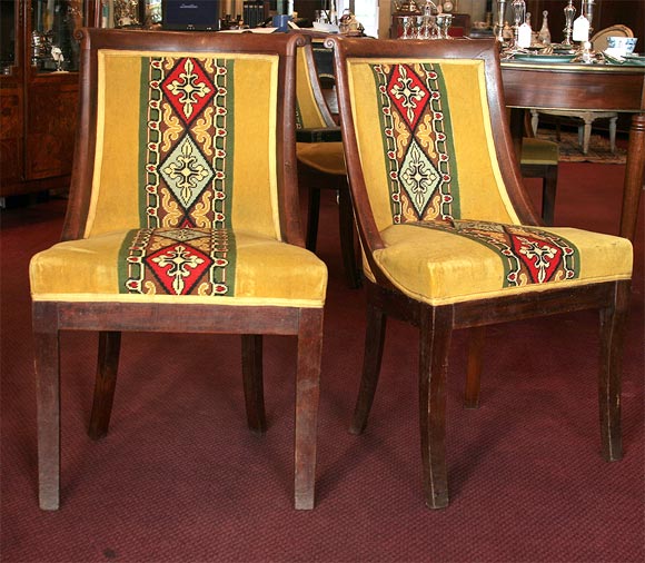 Set of 6 French Mahogany Dining Chairs