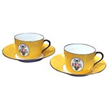 Pair of French Art Deco Breakfast Cups