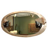 Antique ITALIAN ART DECO OVAL MIRROR