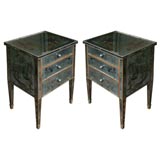 Pair of Chinoiserie Style Eglomise Side Tables