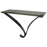 Polished Steel Console with St Gobain Glass Top