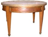 Antique Round Marble Topped Cherry Coffee Table
