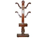 Victorian Mahogany Coat Rack with Storage Box and Mirror