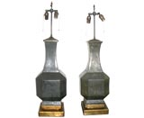 Pair of James Mont Ceramic Lamps