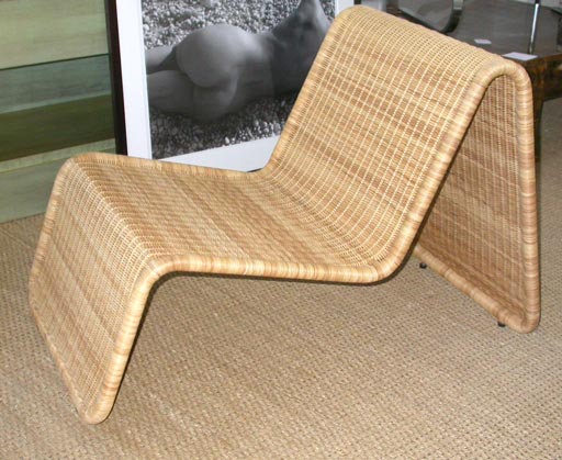 Mid-20th Century Eero Aarnio woven wicker lounge chairs