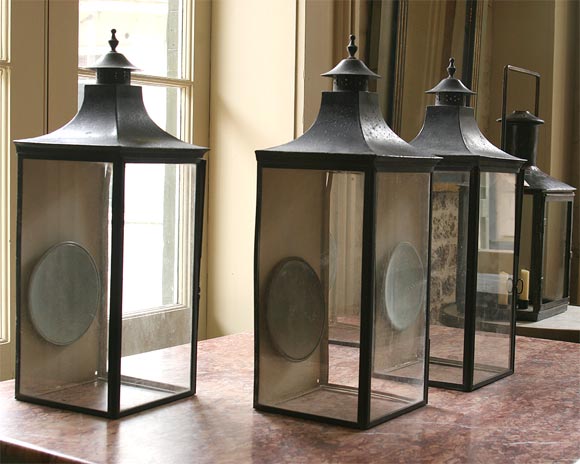 Set of four wall lanterns