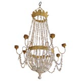 Antique Tole and crystal chandelier