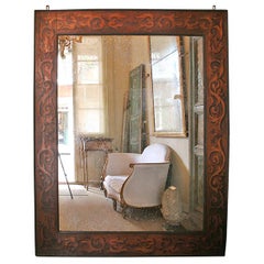 19th Century French Monumental Pyre Engraved Framed Mirror