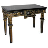 German Neoclassic  Painted Gilt Console With Marble Top