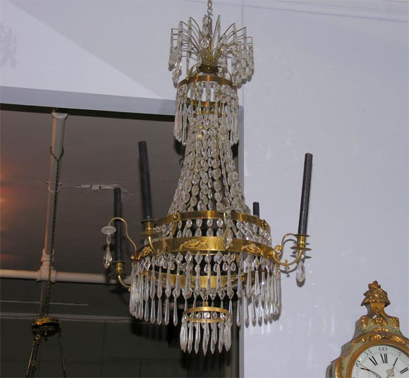 Swedish Empire 4-lights Crystal Chandelier
