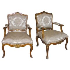 Pair Of  Danish Walnut Regence Fauteuil