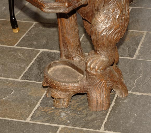 19th Century Black Forest  carved lindenwood bear hall stand For Sale